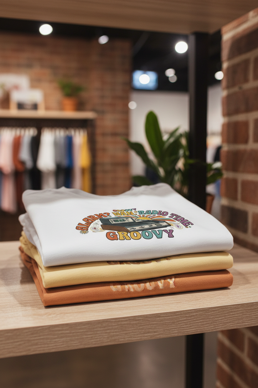 Groovy Combi Vintage Alarm Clock Radio Unisex T-Shirt