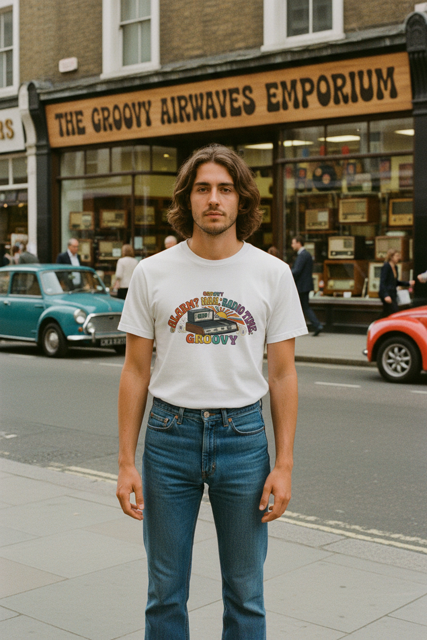 Groovy Combi Vintage Alarm Clock Radio Unisex T-Shirt